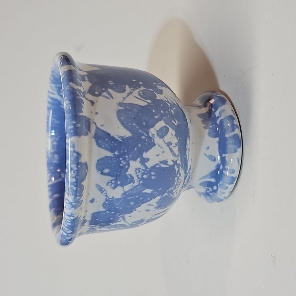 Vintage Bennington Potters Double Egg Cup - Agate Morning Glory Blue, #1890